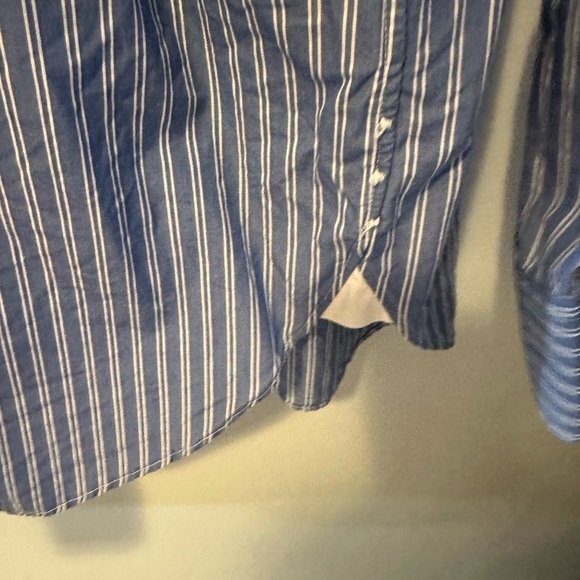 J. Crew Haberdashery 2-Ply Button Up Blue and White stripe Pattern long Sleeve - Picture 4 of 4